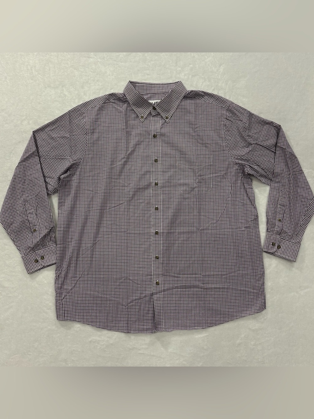 HB Purple Plaid Long Sleeve Button Up Shirt Men’s size XLT
